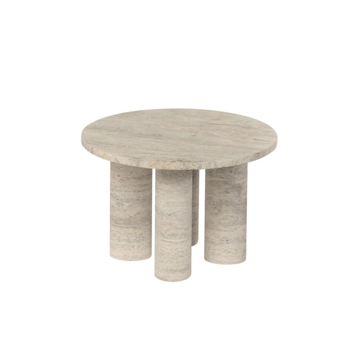 Travertin-Beistelltisch - VOLOS - Rund Tisch