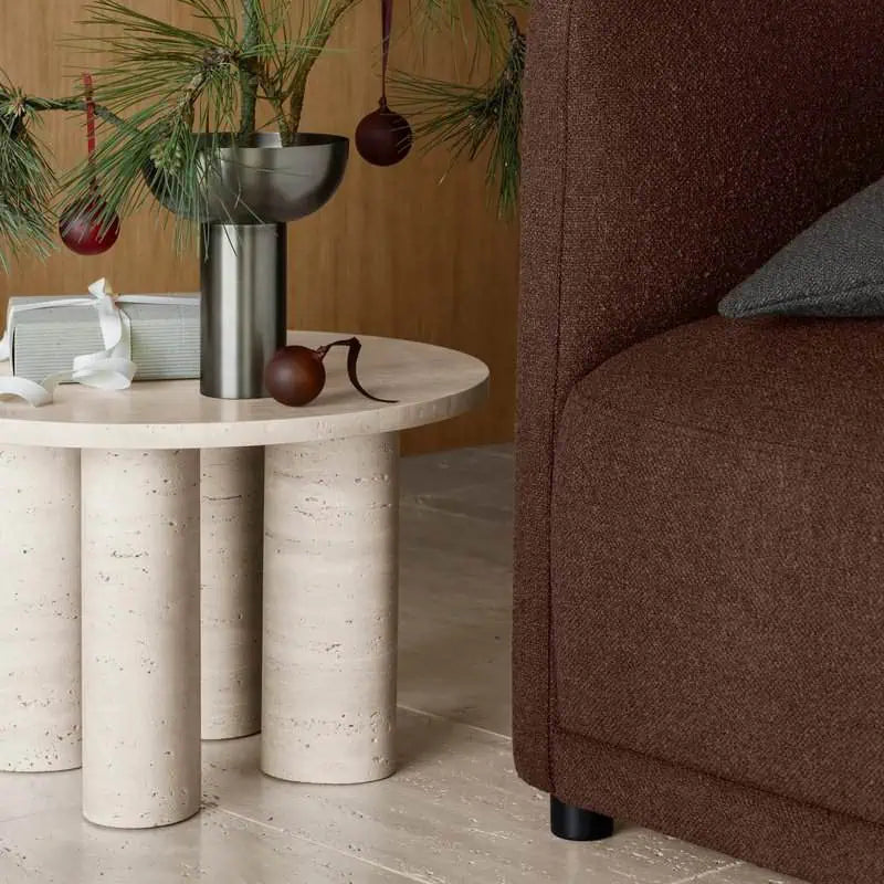 Travertin-Beistelltisch - VOLOS - Rund Tisch