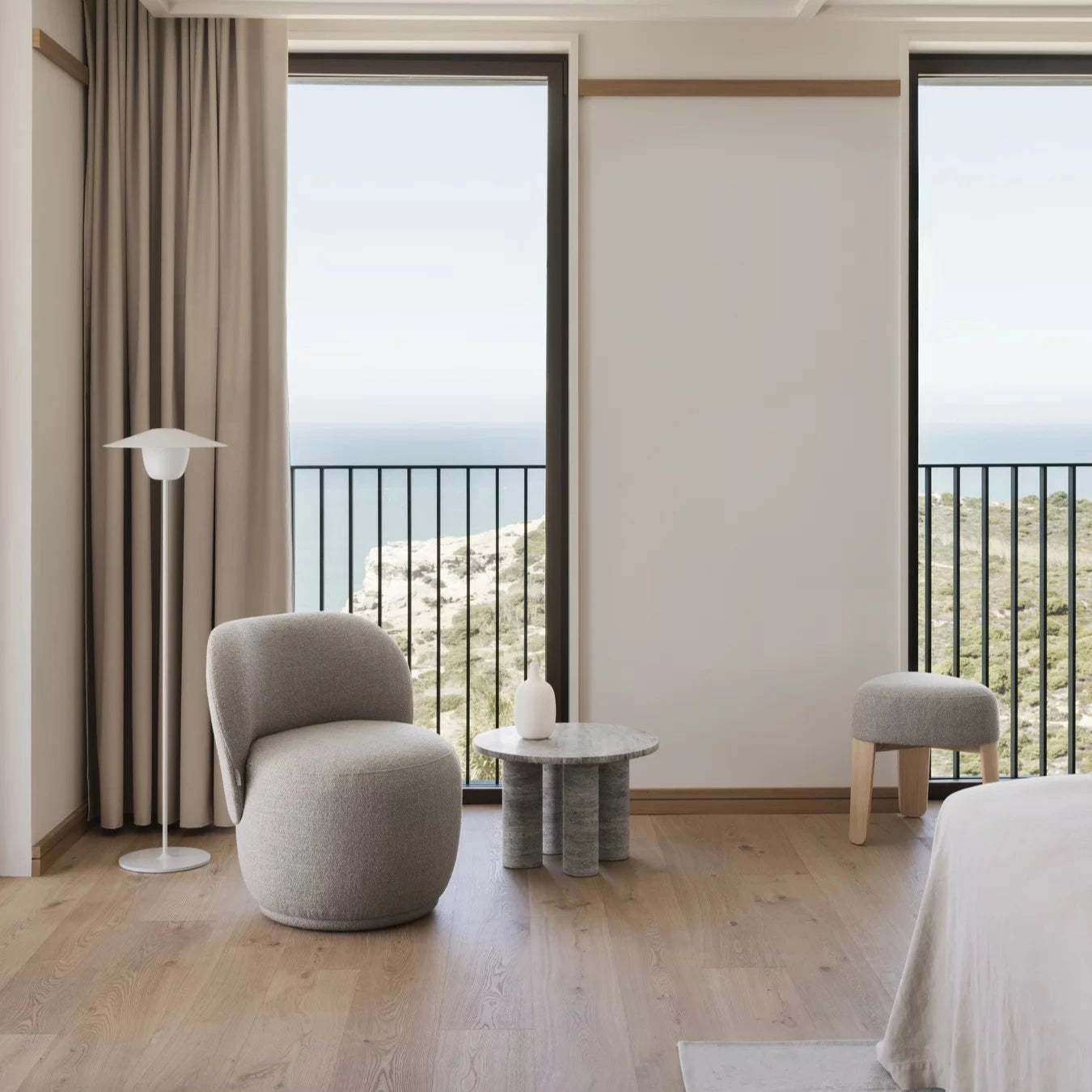 Travertin-Beistelltisch - VOLOS - Rund Tisch