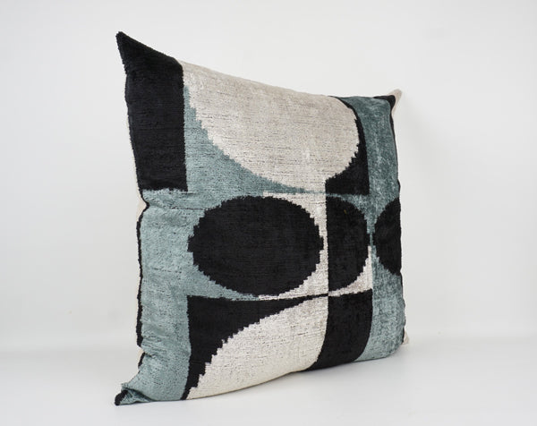 Kissen Schwarz-aqua-offwhite Kissen