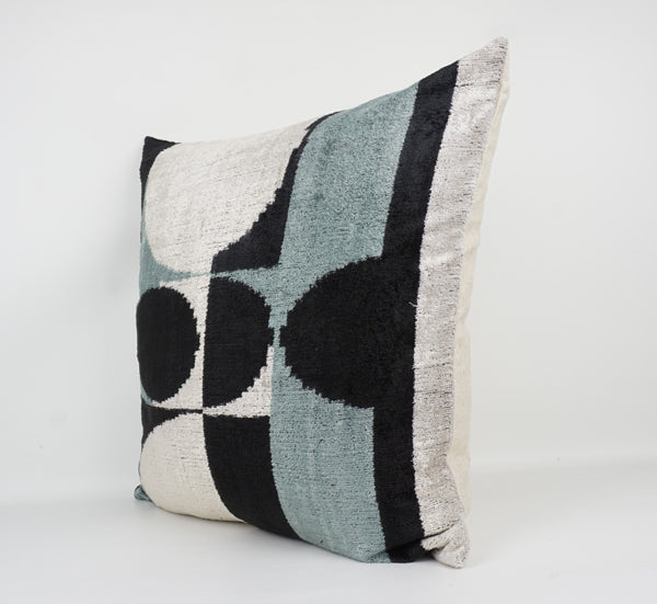 Kissen Schwarz-aqua-offwhite Kissen