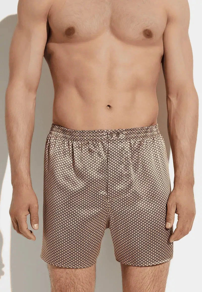 Silk Nightwear Boxer Shorts - fantasy gold Boxer Shorts