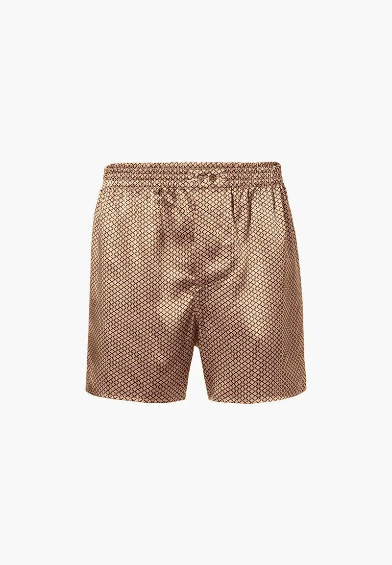 Silk Nightwear Boxer Shorts - fantasy gold Boxer Shorts