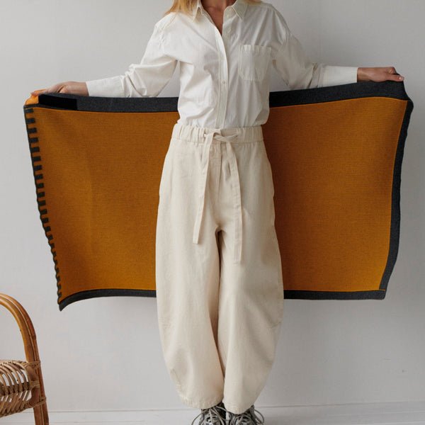 Eleganter Woll-Wickel mit Leder-Verschluss - James Marineblau-Orange eleganter-woll-wickel-mit-leder-verschluss-james-marineblau-orange-409617