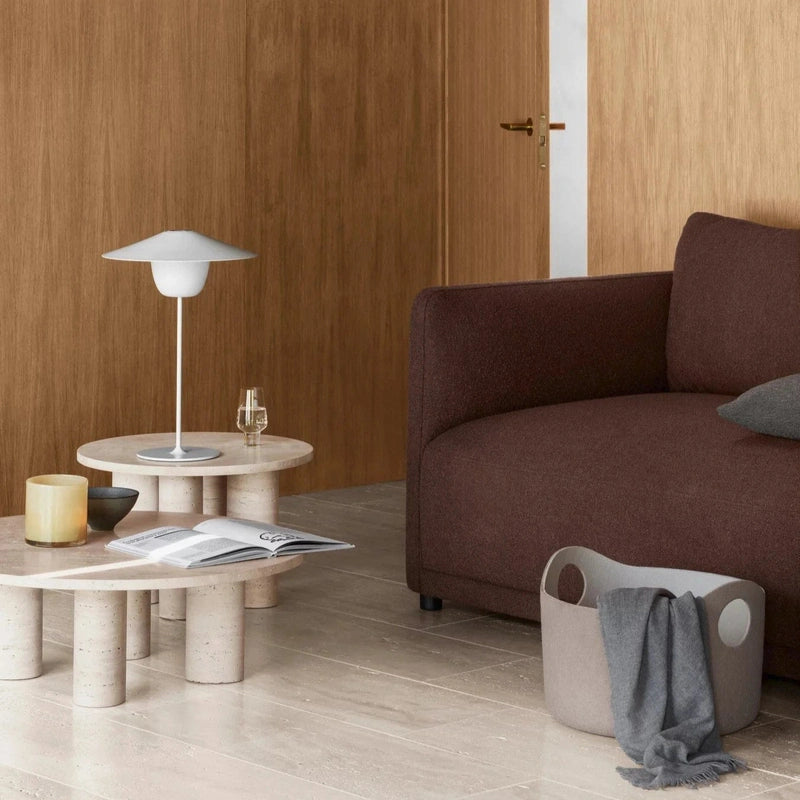 Travertin-Couchtisch - VOLOS - Rund Tisch