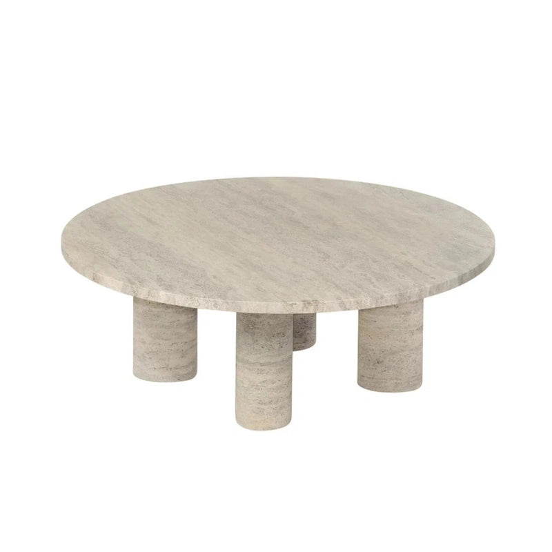 Travertin-Couchtisch - VOLOS - Rund Tisch