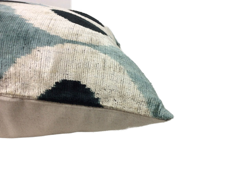 Kissen hellblau-schwarz-offwhite