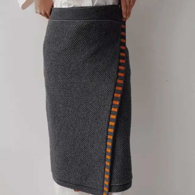 Belmondo Yoga & Outdoor Woll-Wickel Grau-Orange Decke