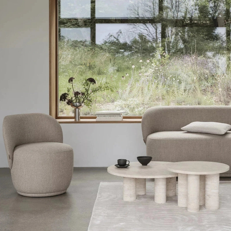 Travertin-Beistelltisch - VOLOS - Rund Tisch