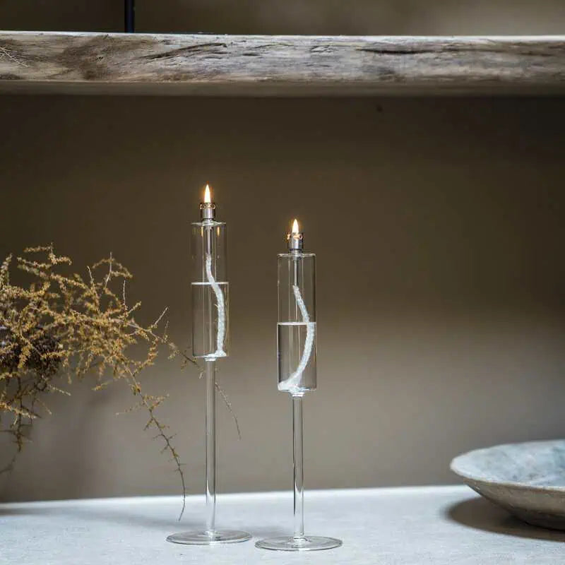 Candlestick clear chrome Öllampe