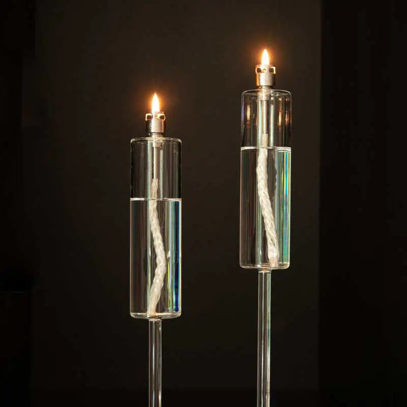 Candlestick clear chrome Öllampe