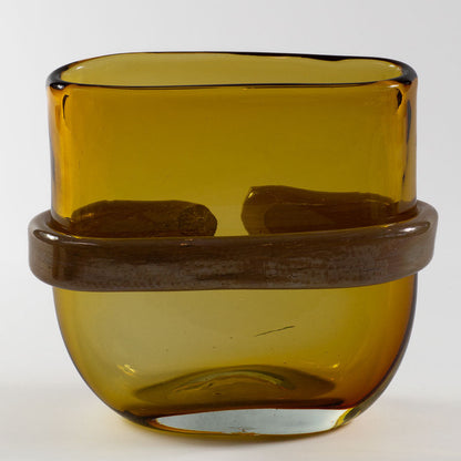 Ovale Glas-Vase CORREA in Amber