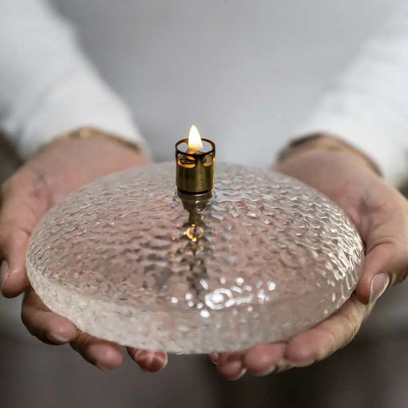 Disc Hammered Brass Öllampe