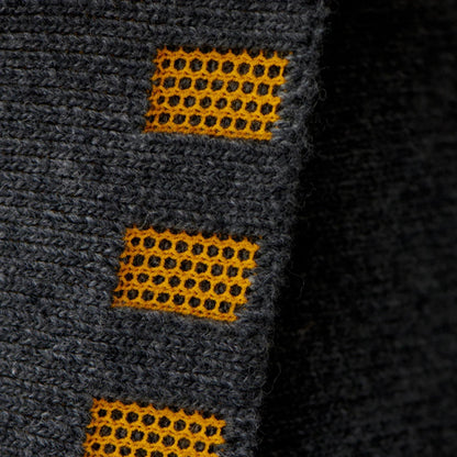 Eleganter Woll-Wickel mit Leder-Verschluss - James Grau-Orange