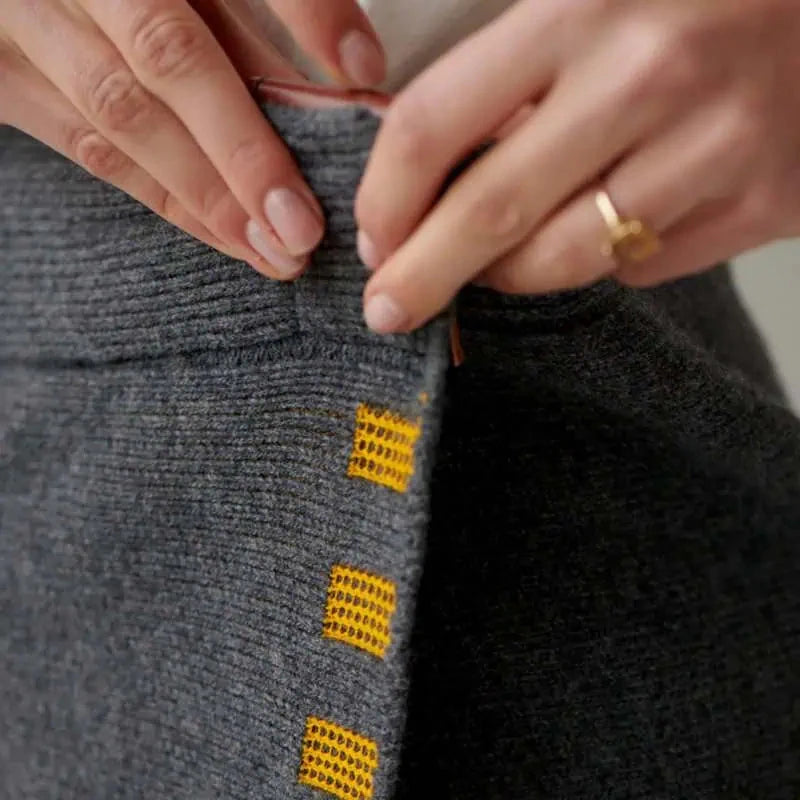 James Yoga & Winter-Wickel | Grau-Orange Decke