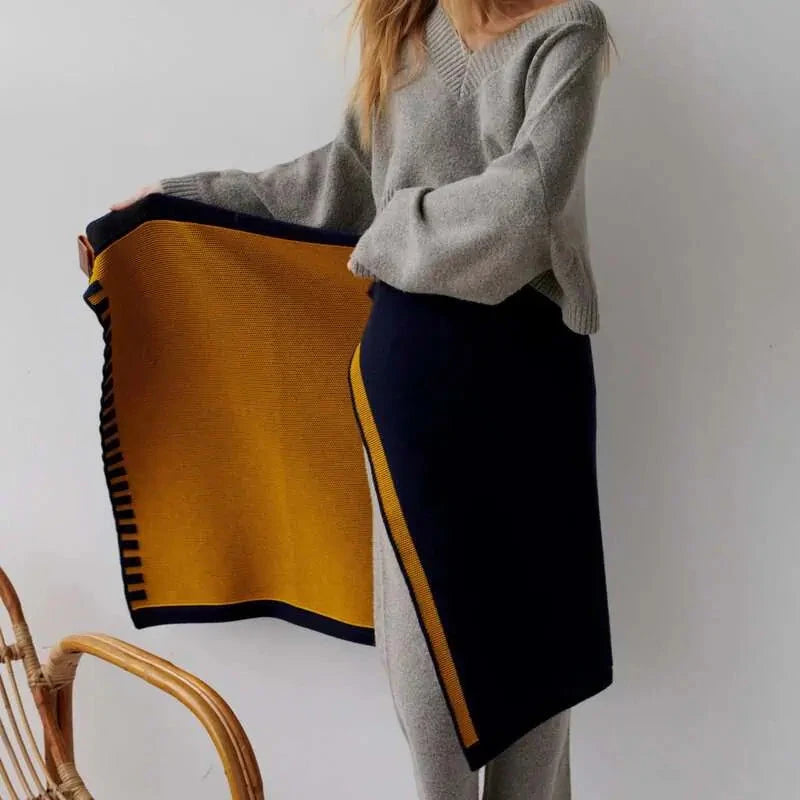 James Yoga & Garden Wrap – Marineblau-Orange Decke