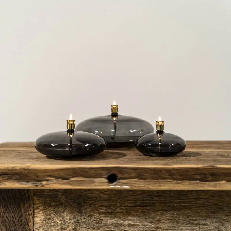 Disc Smoked Brass Öllampe