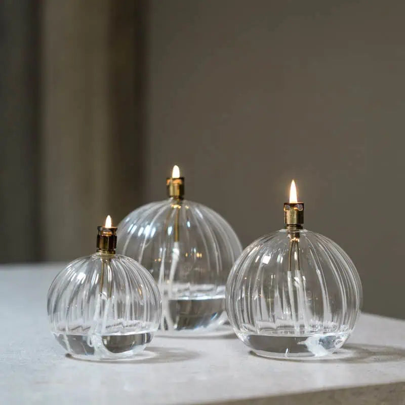Round elegant brass Öllampe