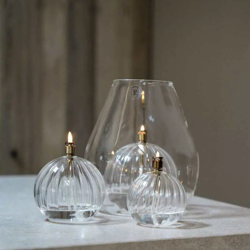Round elegant brass Öllampe