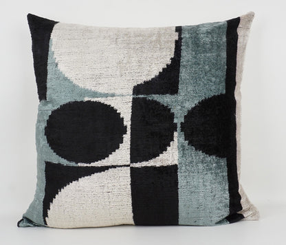 Kissen Schwarz-aqua-offwhite