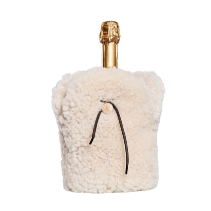 Exklusiver XL Champagnerkühler aus naturbelassenem Schaffell