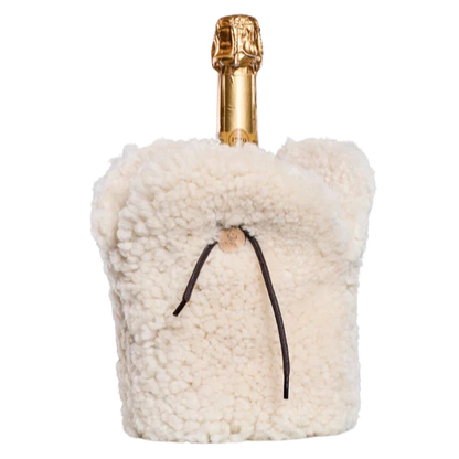 Exklusiver XL Champagnerkühler aus naturbelassenem Schaffell