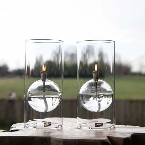 Windlicht Round Klarglas Chrom Öllampe