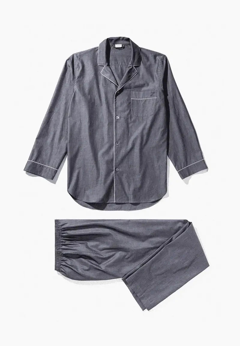 Woven Nightwear Pyjama lang - dark grey mélange Pyjama