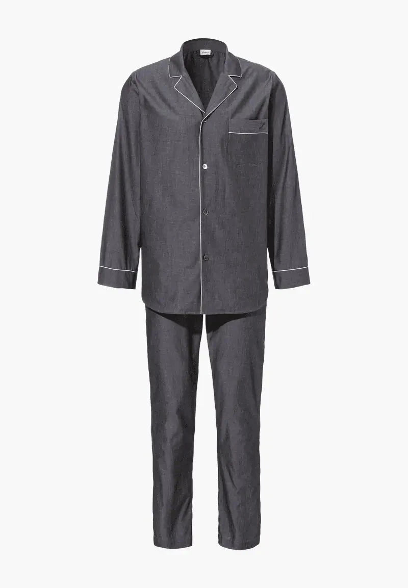 Woven Nightwear Pyjama lang - dark grey mélange Pyjama