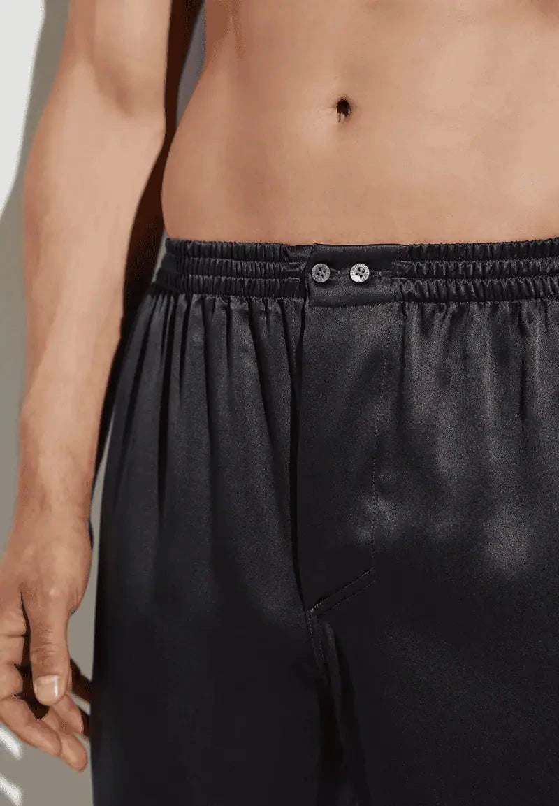 Silk Nightwear Boxer Shorts - anthrazit Boxer Shorts