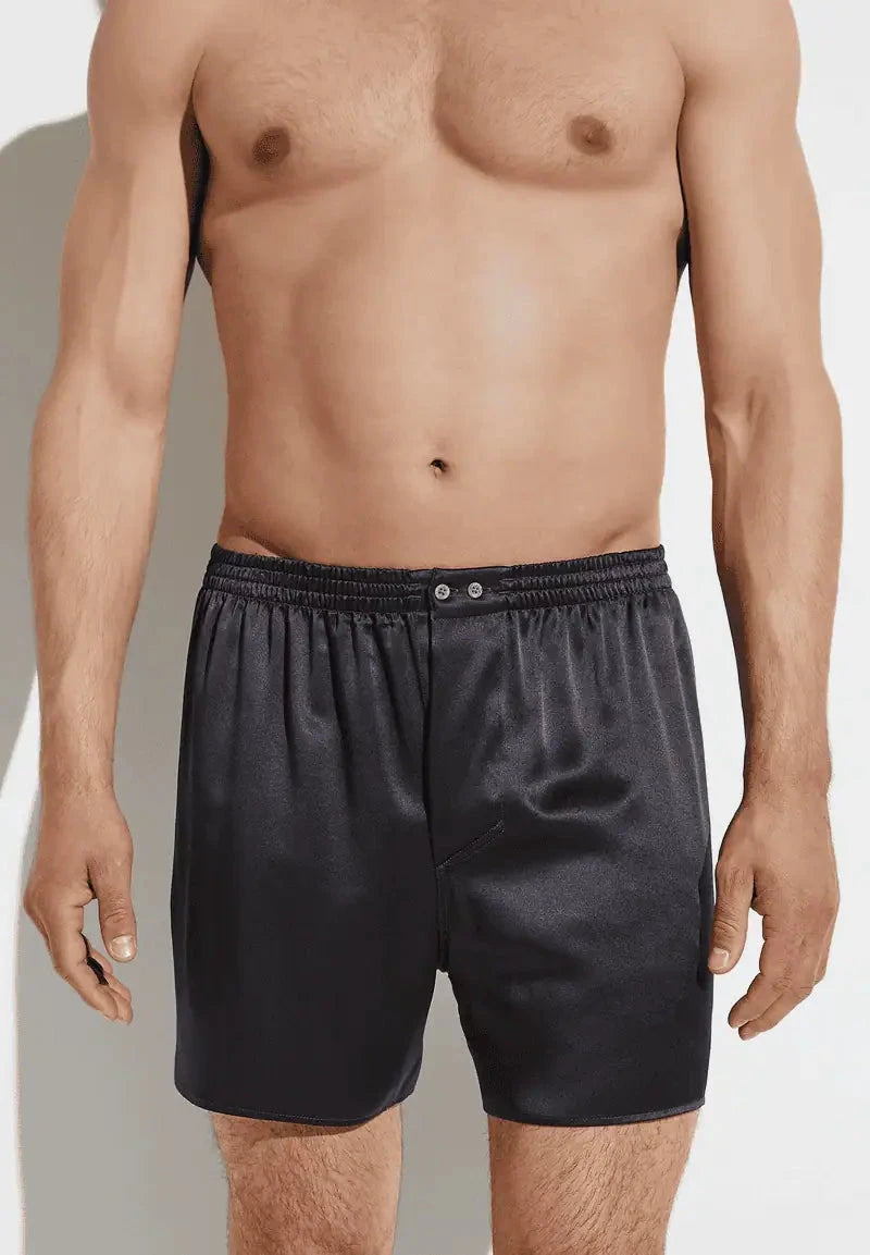 Silk Nightwear Boxer Shorts - anthrazit Boxer Shorts