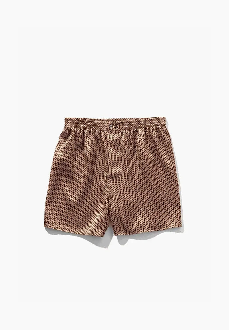 Silk Nightwear Boxer Shorts - fantasy gold Boxer Shorts