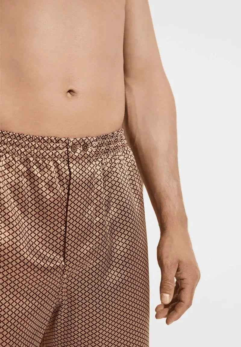Silk Nightwear Boxer Shorts - fantasy gold Boxer Shorts