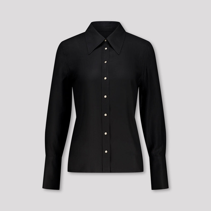 Klassische Bluse aus Ecovero-Viskose mit modernem Kragen