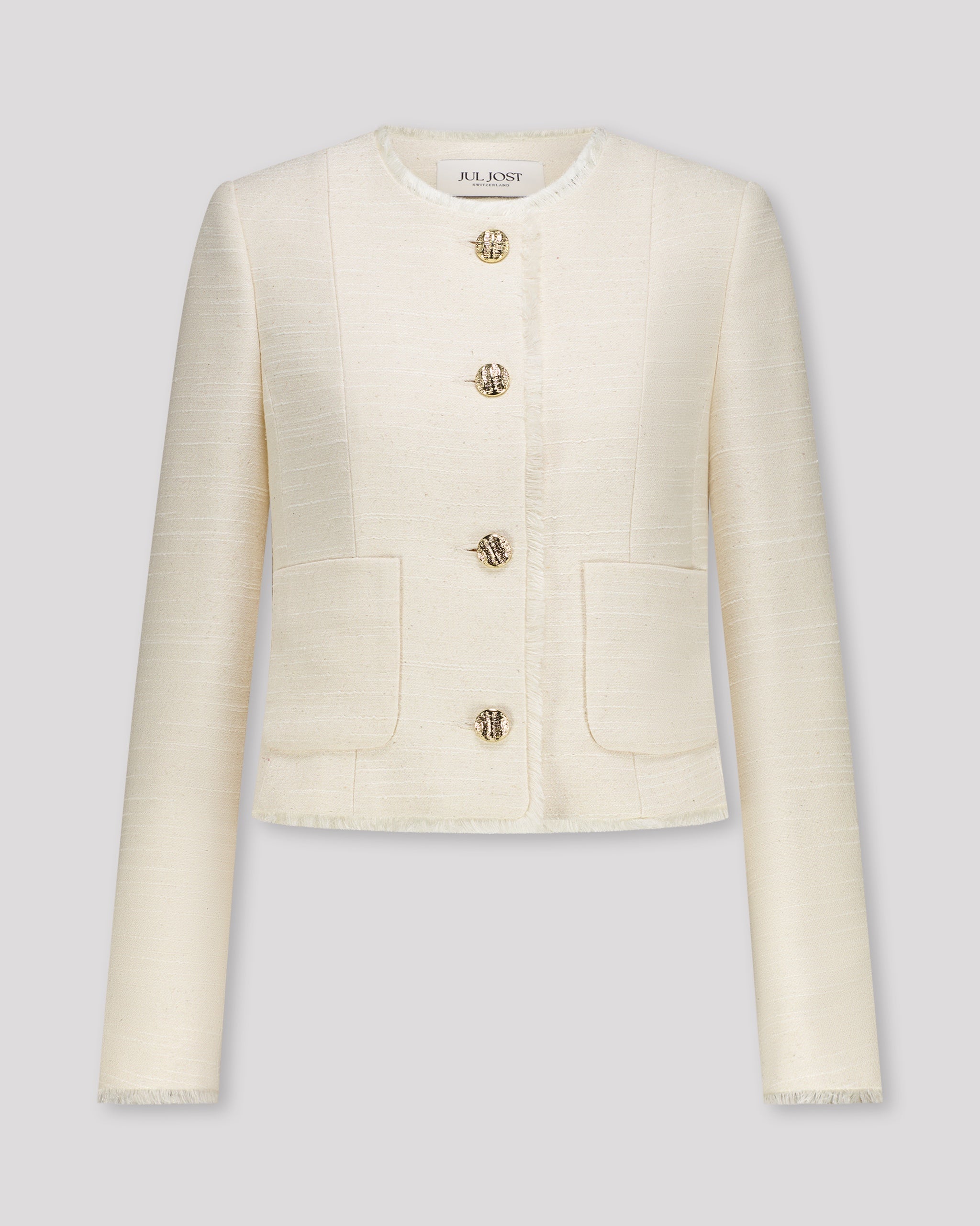 Kurzes Jackett mit ausgefransten Details aus reiner Peace Silk – limitierte Kollektion kurzes-jackett-mit-ausgefransten-details-aus-reiner-peace-silk