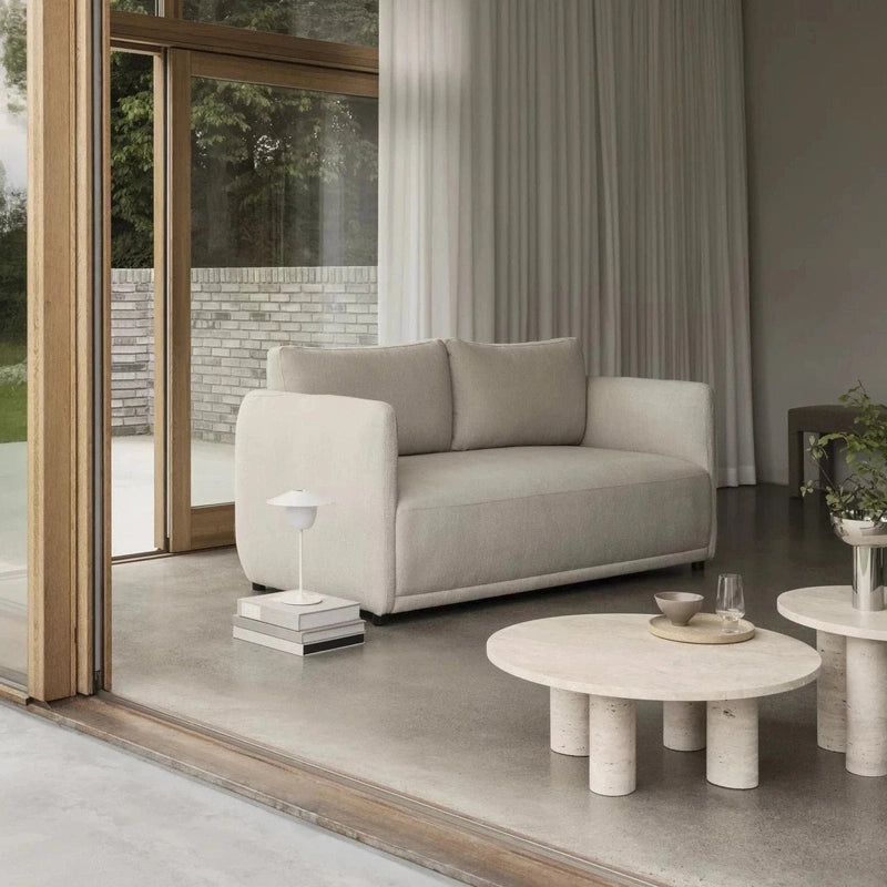 Travertin-Couchtisch - VOLOS - Rund Tisch